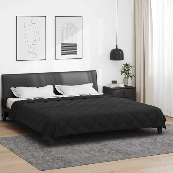 vidaXL Helårs Dyne Sort 200x200 cm Mikrofiber