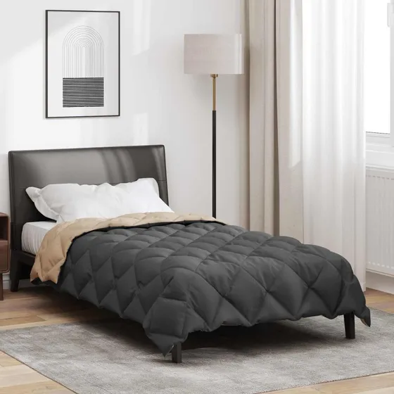 vidaXL Vinterdyne Antracit & Taupe 135 x 220 cm Mikrofiber