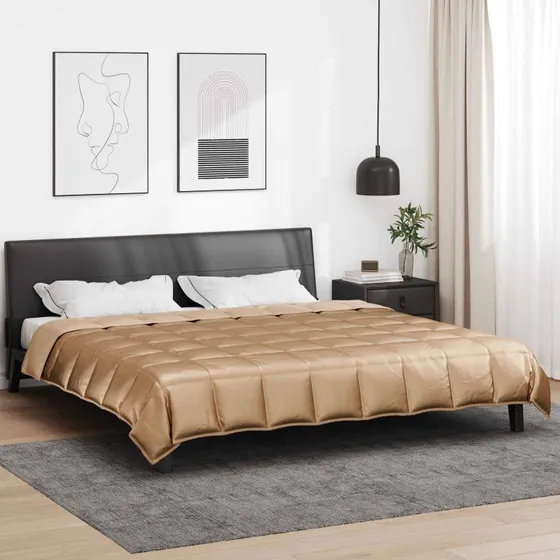 vidaXL Sommerdyne Guld 240 x 260 cm Satin & Mikrofiber