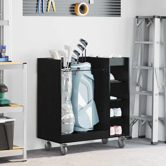 vidaXL Golf Skab med Hjul 90 x 45 x 98 cm, Sort