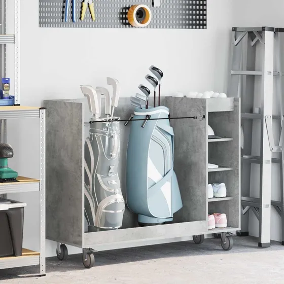 vidaXL Golf Skab med Hjul 120 x 45 x 98 cm Beton Grå