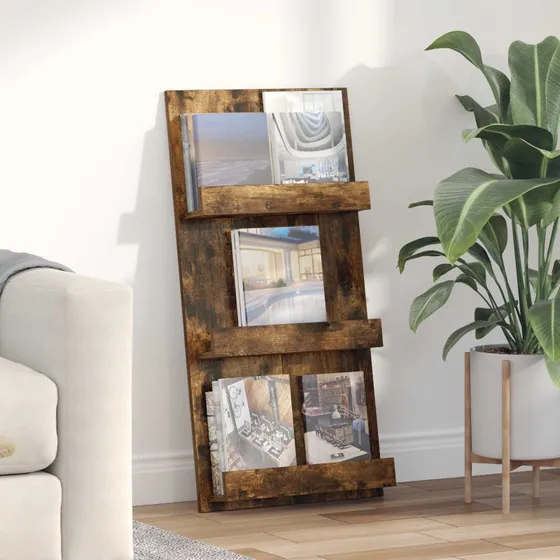 vidaXL Magasin Rack Røget Eg 51x11x102 cm Konstrueret Træ