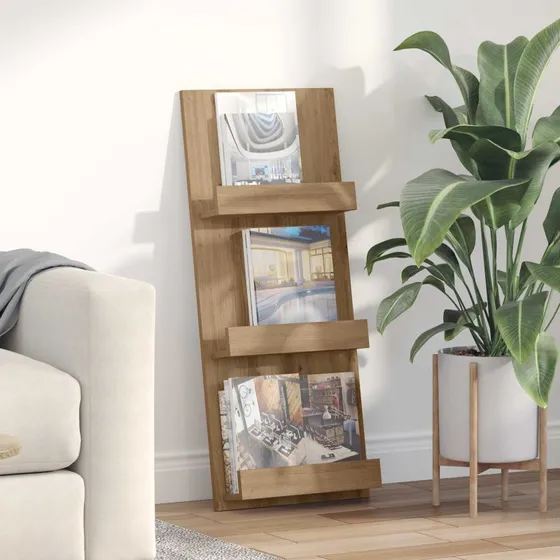 vidaXL Magasin Rack Artisan Egetræ 43 x 11 x 102 cm