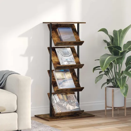 vidaXL Magasin Rack Røget Eg 68 x 40 x 123,5 cm Konstrueret Træ