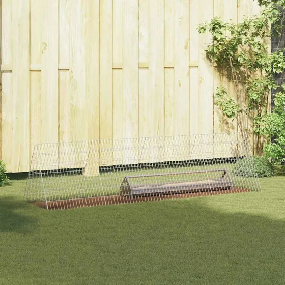 vidaXL Hønsebur Sølv 215 x 55 x 55 cm Galvaniseret Stål