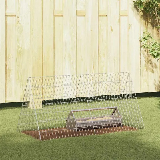 vidaXL Hønsebur Sølv 110x55x55 cm Galvaniseret Stål