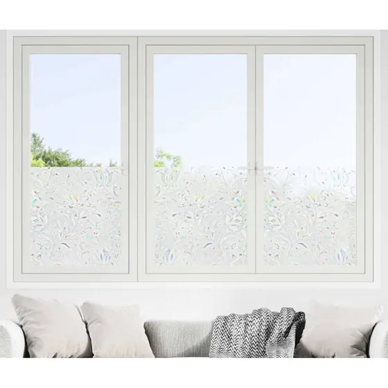vidaXL Statisk Vinduesfilm Blomster 45 x 500 cm PVC