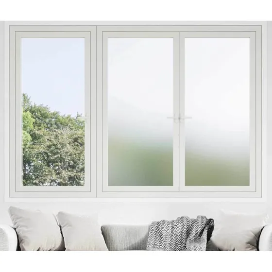 vidaXL Frostet Vinduesfolie 60 x 2000 cm, Hvid, Selvklæbende PVC