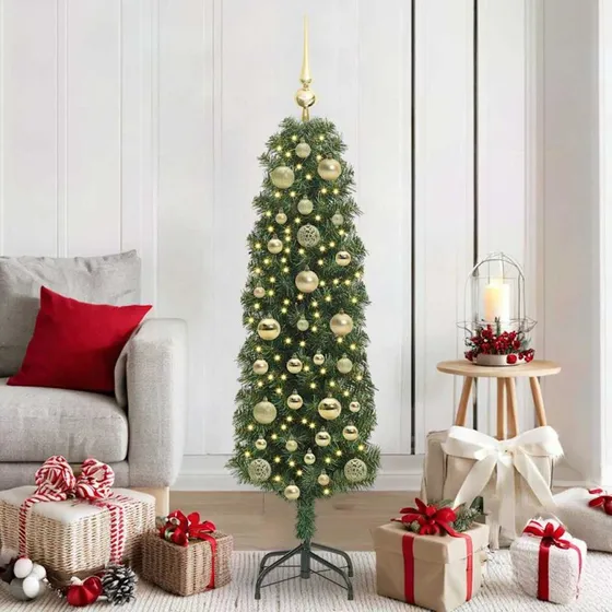 vidaXL Kunstigt Juletræ 150 cm Grønt med LED-lys og Stativ