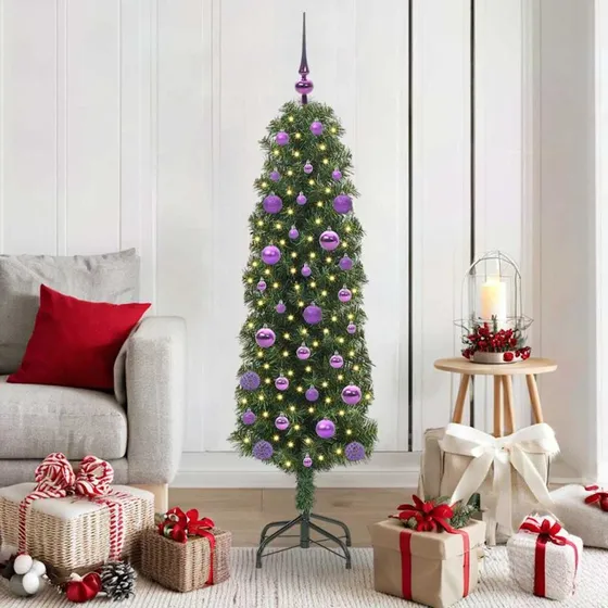 vidaXL Kunstigt Juletræ 150 cm Grønt med LED-lys og Stativ