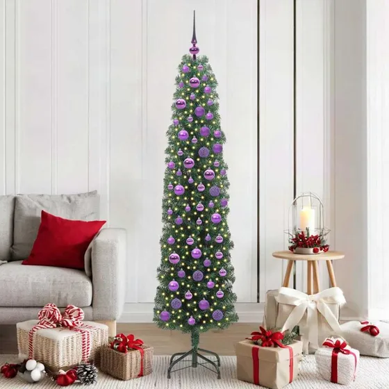 vidaXL Kunstigt Juletræ 180 cm Grønt med LED og Stativ