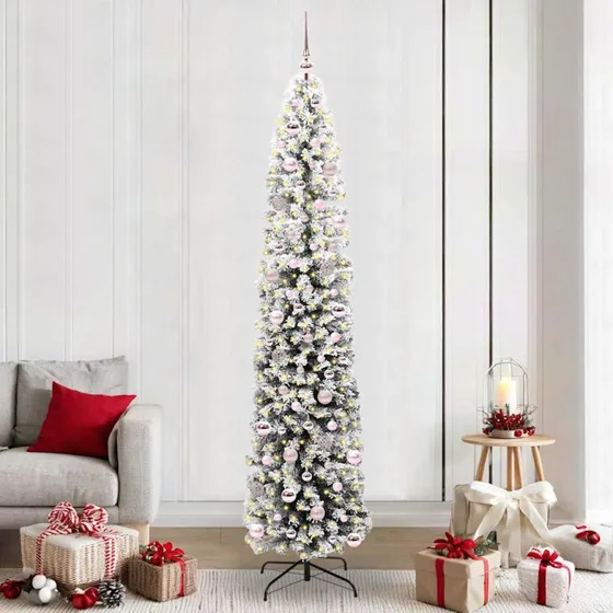 vidaXL Kunstigt Juletræ 240 cm Grønt med LED-lys og Stativ