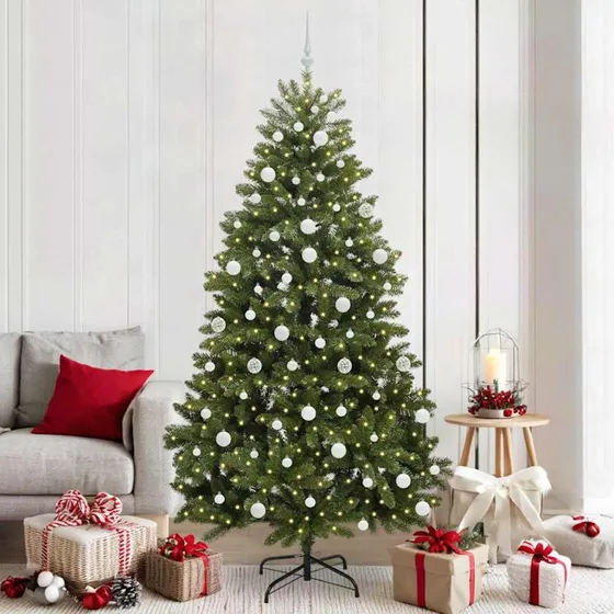 vidaXL Kunstigt Juletræ 210 cm Grønt med 300 LED'er