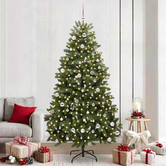 vidaXL Kunstigt Juletræ Grøn 240 cm med 300 LED'er