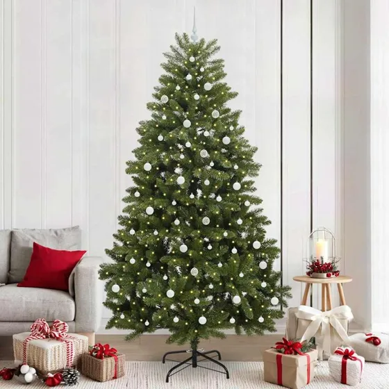 vidaXL Kunstigt Juletræ 240 cm Grønt med 300 LED'er