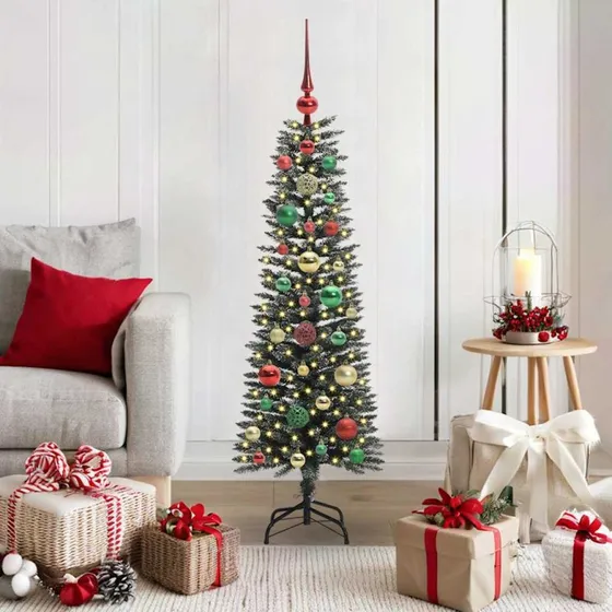 vidaXL Kunstigt juletræ 120 cm Grønt med LED-lys