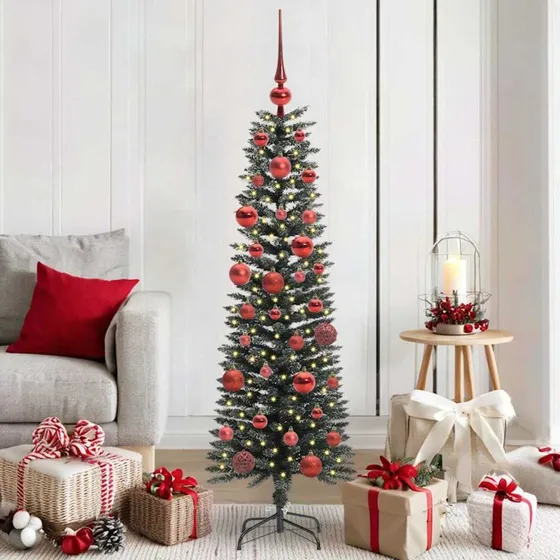 vidaXL Kunstigt juletræ Grøn 150 cm med LED-lys