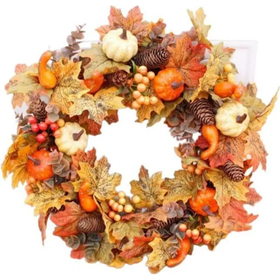 Lollanda efterårskrans med græskar og bær, 50 cm