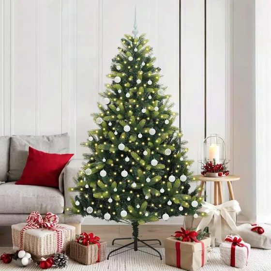 vidaXL Kunstig Hængende Juletræ 180 cm Grønt med 300 LEDs