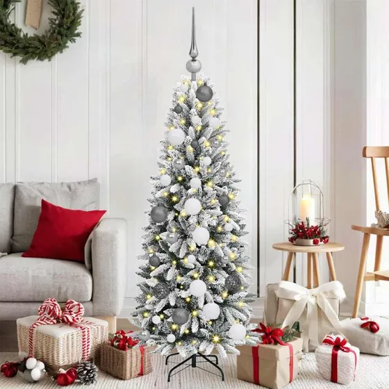 vidaXL Kunstigt Juletræ Hvid 120 cm med 150 LED'er