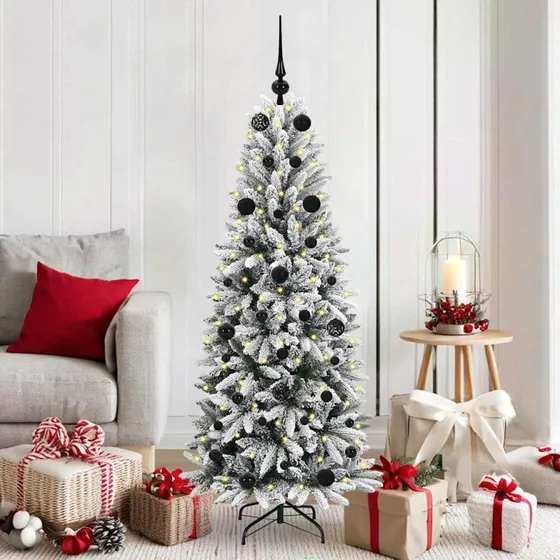 vidaXL Kunstigt Juletræ Hvid 150 cm med 150 LED'er
