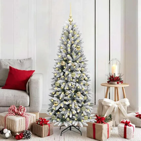 vidaXL Kunstigt Juletræ Hvid 150 cm med 150 LED'er