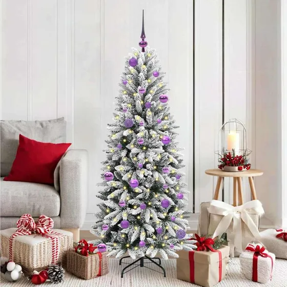 vidaXL Kunstigt Juletræ Hvid 150 cm med 150 LED'er