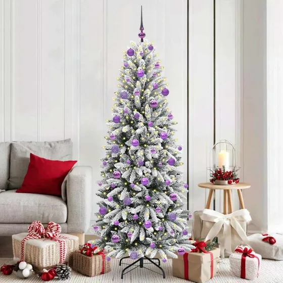 vidaXL Kunstigt Juletræ Hvid 180 cm med 300 LED'er