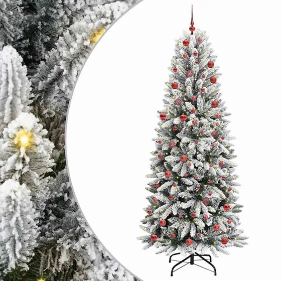 vidaXL Kunstigt Juletræ Hvid 210 cm med 300 LED'er