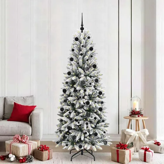vidaXL Kunstigt Juletræ Hvid 210 cm med 300 LED'er