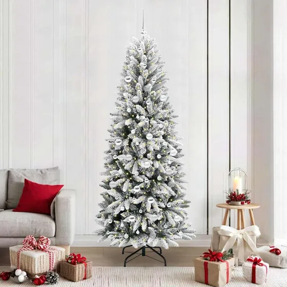 vidaXL Kunstigt Juletræ Hvid 210 cm med 300 LED'er