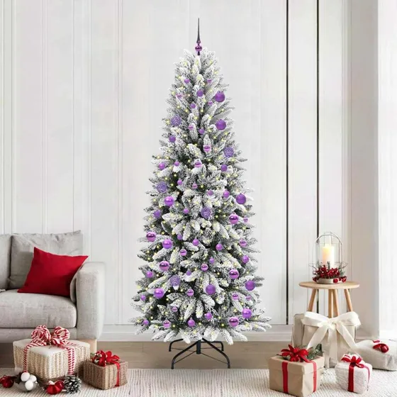 vidaXL Kunstigt Juletræ Hvid 210 cm med 300 LED'er