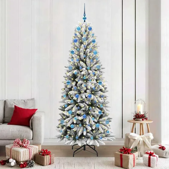 vidaXL Kunstigt Juletræ Hvid 210 cm med 300 LED'er