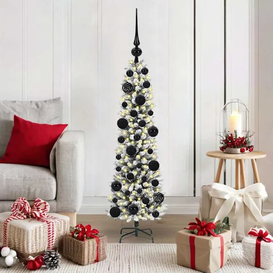 vidaXL Kunstigt juletræ 120 cm Hvid Grøn PVC & Metal