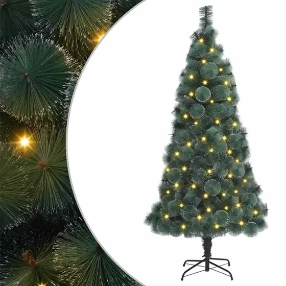 vidaXL Kunstigt forudbelyst juletræ 180 cm Grøn med 300 LED'er