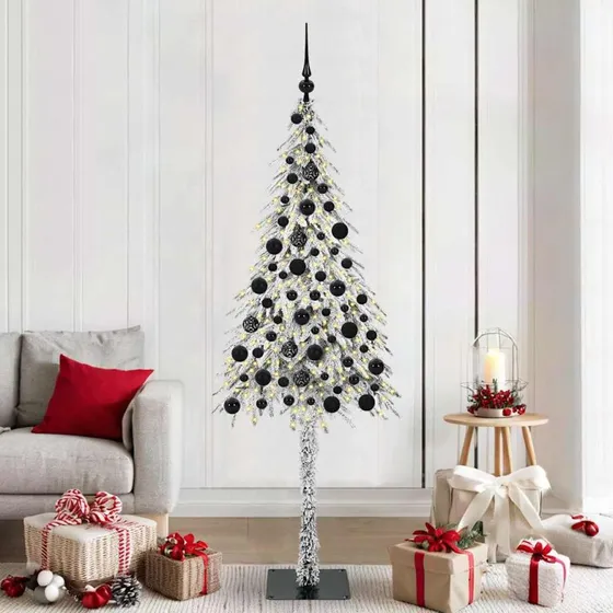 vidaXL Juletræ 180 cm Hvid 300 LED med Stativ PE & Stål