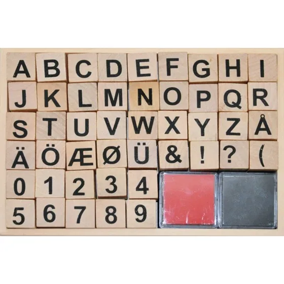 Playbox Bogstavstempler/Talstempler 20x20 mm, 46 stk