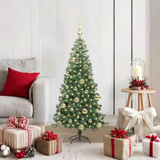 vidaXL Juletræ 120 cm Grønt PVC med 150 LED'er og Stativ