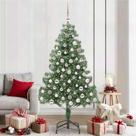 vidaXL Juletræ 210 cm Grønt PVC med 300 LED'er og Stativ