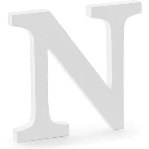 Træbogstav N Hvid 20 cm