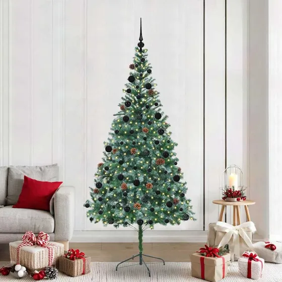 vidaXL Kunstigt juletræ 210 cm Grønt med 300 LED'er