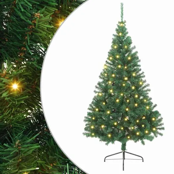 vidaXL Kunstig Forbelyst Juletræ 240 cm Grøn med 300 LED'er