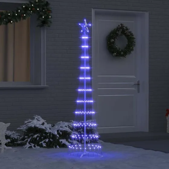 vidaXL LED-juletræ med 230 LED'er, blåt, 190 cm