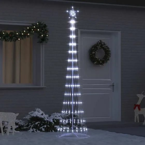 vidaXL LED-juletræ 290 LED, kold hvid, 250 cm, metal