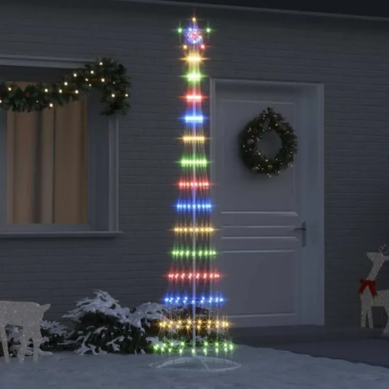 vidaXL LED-juletræ 290 LED, flerfarvet, 250 cm, metal