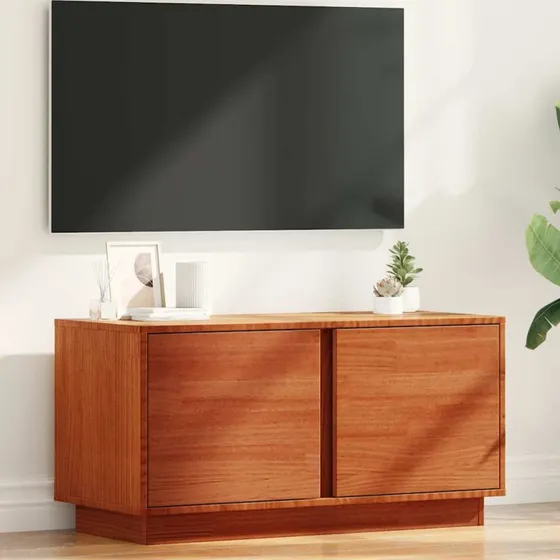 vidaXL TV-skab Voks brun 80x35x40,5 cm, massiv fyrretræ