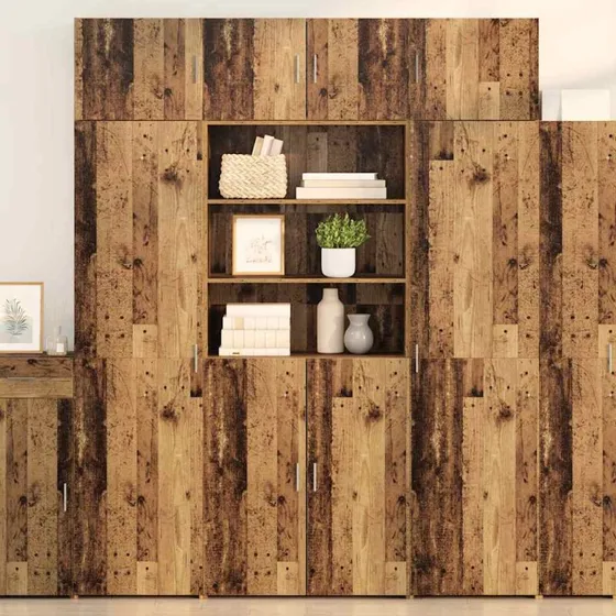 vidaXL Højskab Gammelt Træ 80x42,5x185 cm Konstrueret Træ