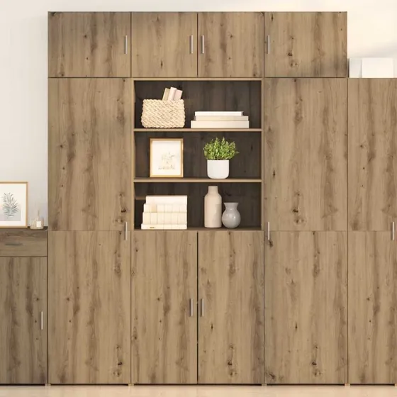 vidaXL Highboard Artisan Egetræ 80 x 42,5 x 185 cm