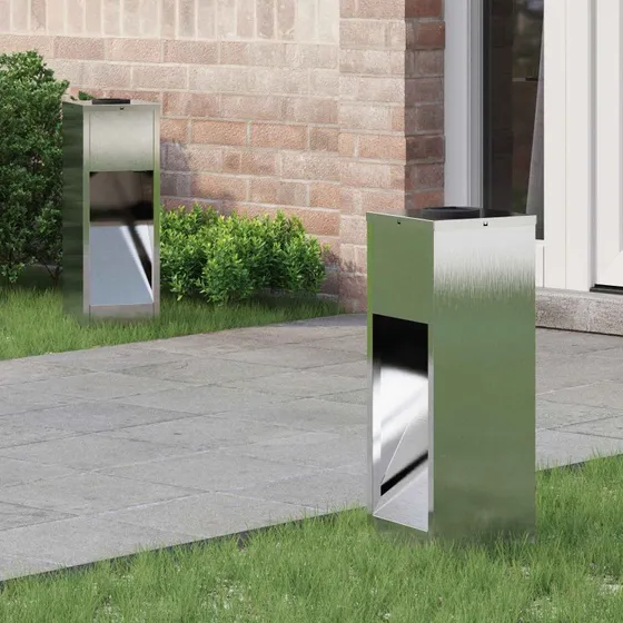 vidaXL Solar LED Sti Lys 2 stk, Sølv, Rustfrit Stål