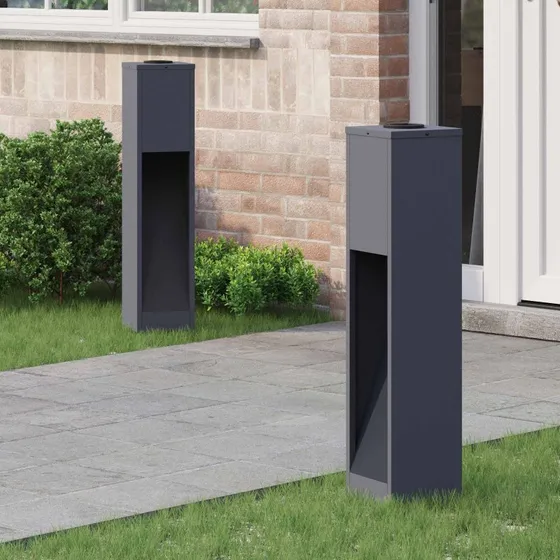 vidaXL Solar LED Sti Lys 2 stk Antracit Koldvalset Stål